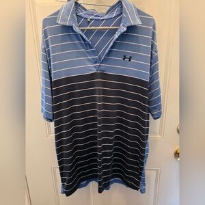 Under Armour Blue Striped Polo Shirt